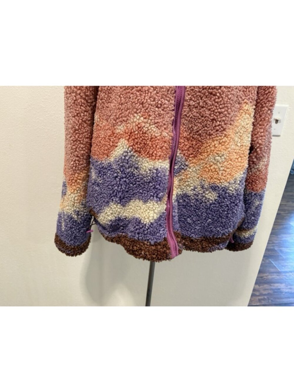 Wild Fable Womens Size L  Fuzzy Multi Colored Outerwear  Jacket Full Zip - Picture 3 of 10